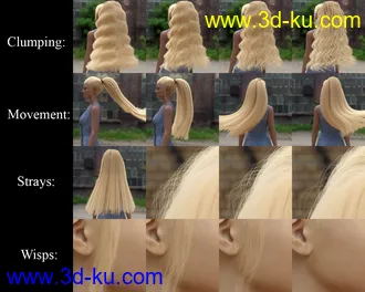 3D打印模型dForce Backbunch Hair for Genesis 8 and 8.1 Females的图片