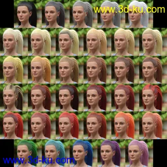 3D打印模型dForce Backbunch Hair for Genesis 8 and 8.1 Females的图片