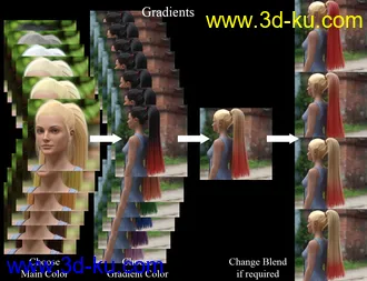 3D打印模型dForce Backbunch Hair for Genesis 8 and 8.1 Females的图片