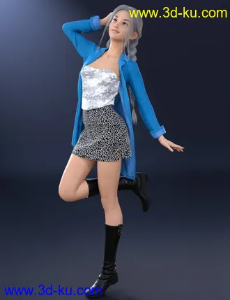 3D打印模型dForce Big Jacket Outfit for Genesis 8 Females的图片