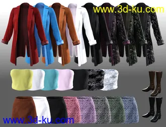 3D打印模型dForce Big Jacket Outfit for Genesis 8 Females的图片