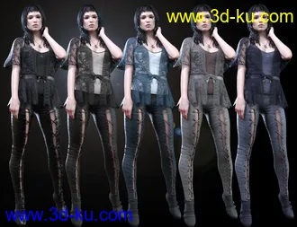 3D打印模型dForce CB Ryi Clothing Set for Genesis 8 and 8.1 Females的图片