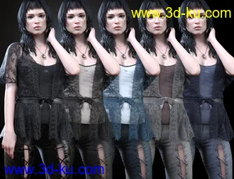 3D打印模型dForce CB Ryi Clothing Set for Genesis 8 and 8.1 Females的图片