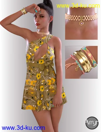 3D打印模型dForce Cherish Candy Dress for Genesis 8 Female(s)的图片