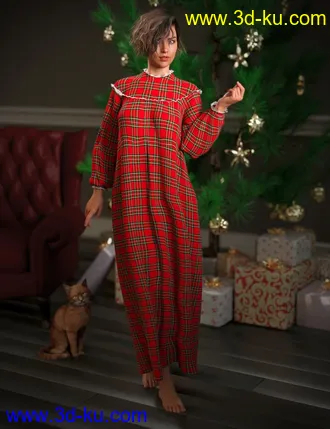 3D打印模型dForce Christmas Morning Nightie for Genesis 8 and 8.1 Female的图片