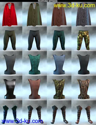 3D打印模型dForce Chronicles of the Heroes Outfit for Genesis 8 Males的图片