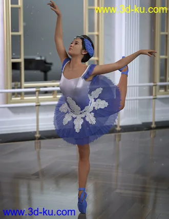 3D打印模型dForce Clara Ballerina Outfit for Genesis 8 and 8.1 Females的图片