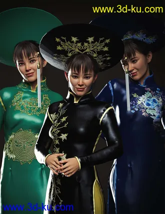 3D打印模型dForce Clara Vietnamese Princess Outfit Textures的图片