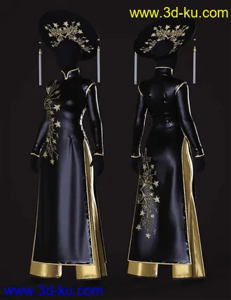 3D打印模型dForce Clara Vietnamese Princess Outfit Textures的图片