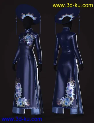 3D打印模型dForce Clara Vietnamese Princess Outfit Textures的图片