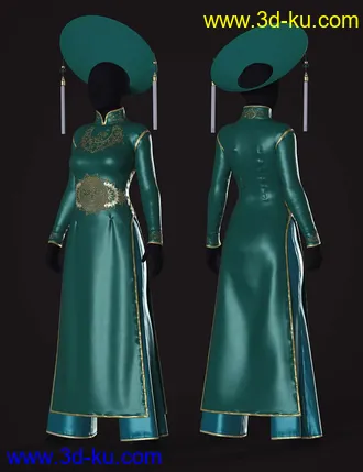 3D打印模型dForce Clara Vietnamese Princess Outfit Textures的图片