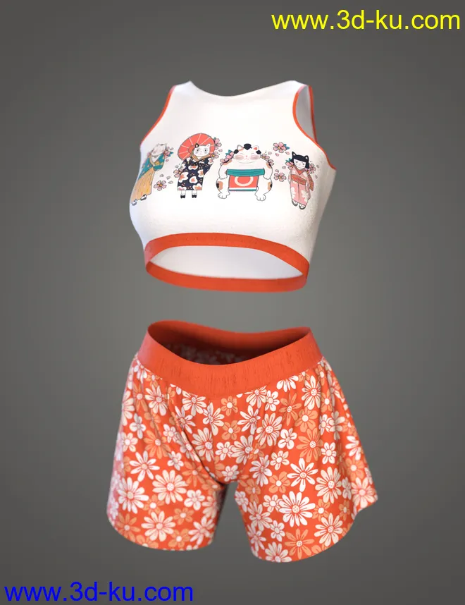 dForce Comfy Homewear Outfit for Genesis 8 and 8.1 Females模型的图片2