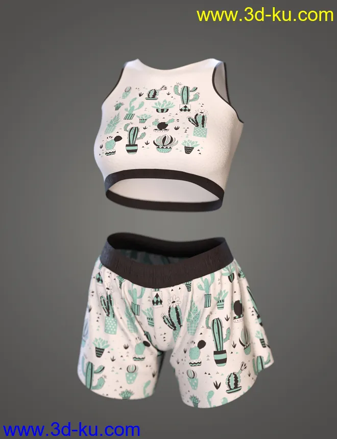 dForce Comfy Homewear Outfit for Genesis 8 and 8.1 Females模型的图片5