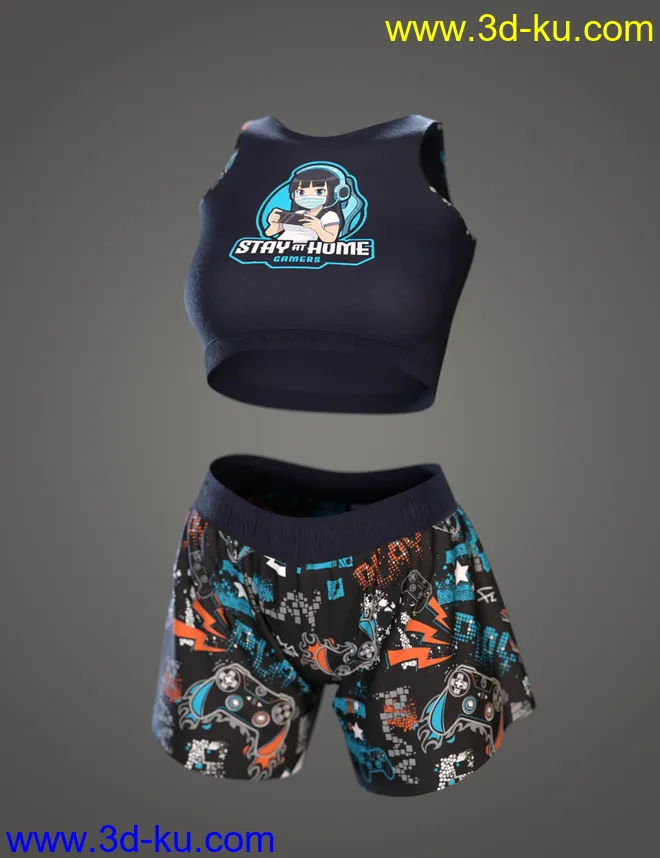 dForce Comfy Homewear Outfit for Genesis 8 and 8.1 Females模型的图片6