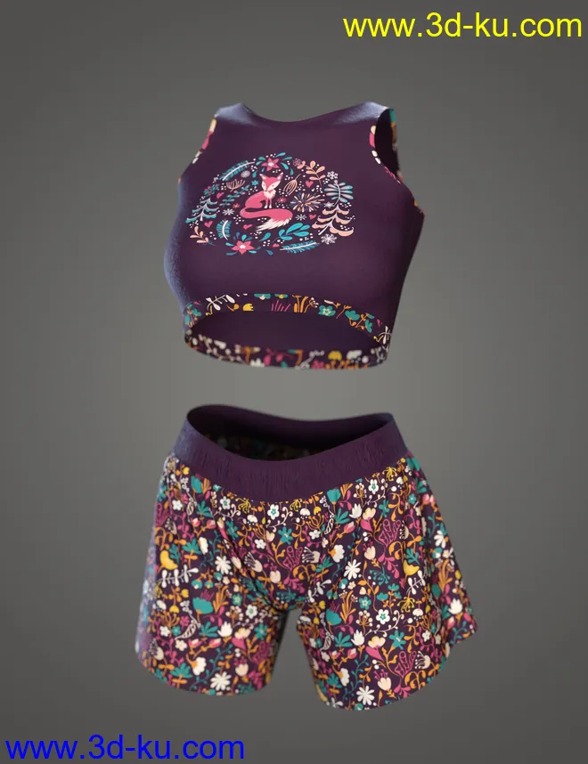 dForce Comfy Homewear Outfit for Genesis 8 and 8.1 Females模型的图片7