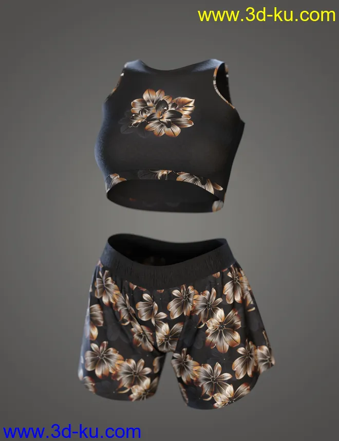 dForce Comfy Homewear Outfit for Genesis 8 and 8.1 Females模型的图片8