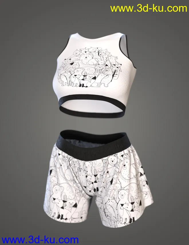 dForce Comfy Homewear Outfit for Genesis 8 and 8.1 Females模型的图片9