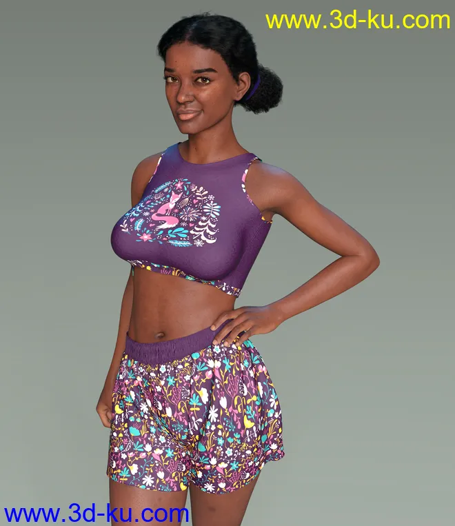 dForce Comfy Homewear Outfit for Genesis 8 and 8.1 Females模型的图片12