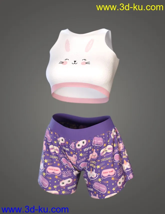 dForce Comfy Homewear Outfit for Genesis 8 and 8.1 Females模型的图片14