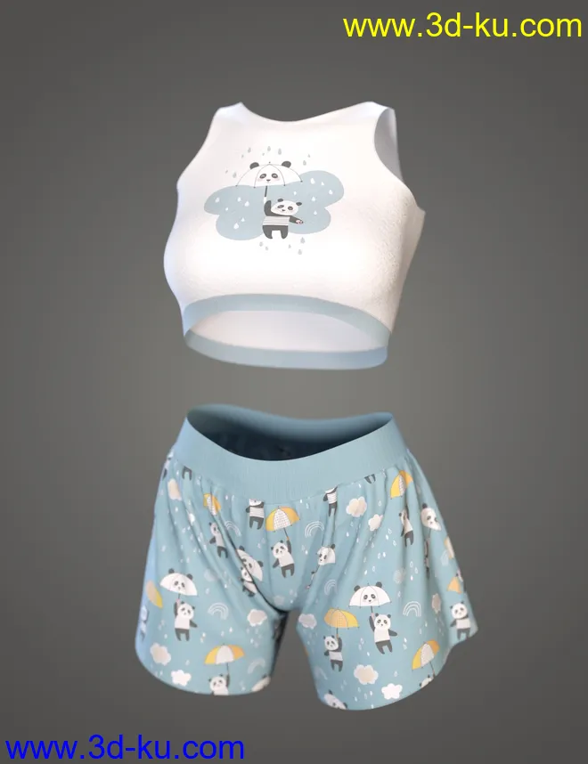 dForce Comfy Homewear Outfit for Genesis 8 and 8.1 Females模型的图片15