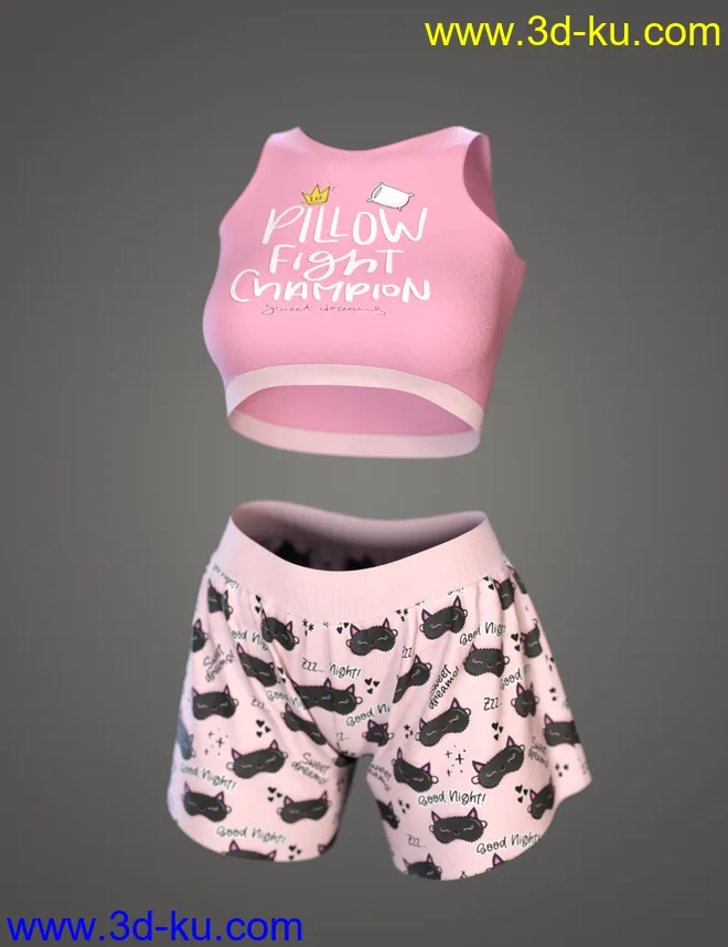 dForce Comfy Homewear Outfit for Genesis 8 and 8.1 Females模型的图片16