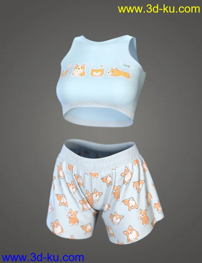 dForce Comfy Homewear Outfit for Genesis 8 and 8.1 Females模型的图片17