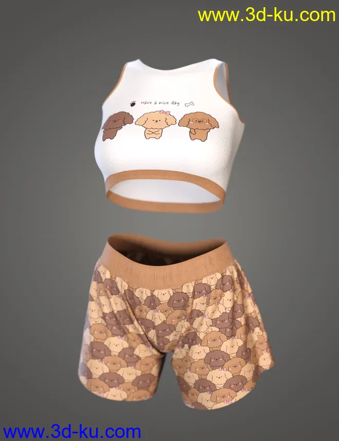 dForce Comfy Homewear Outfit for Genesis 8 and 8.1 Females模型的图片18