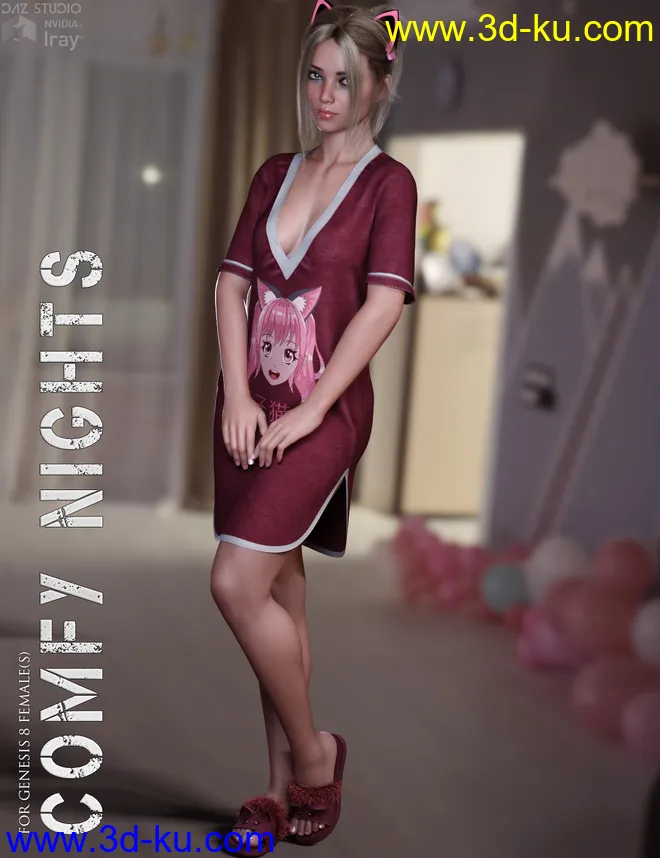 dForce Comfy Nights for Genesis 8 Females模型的图片1