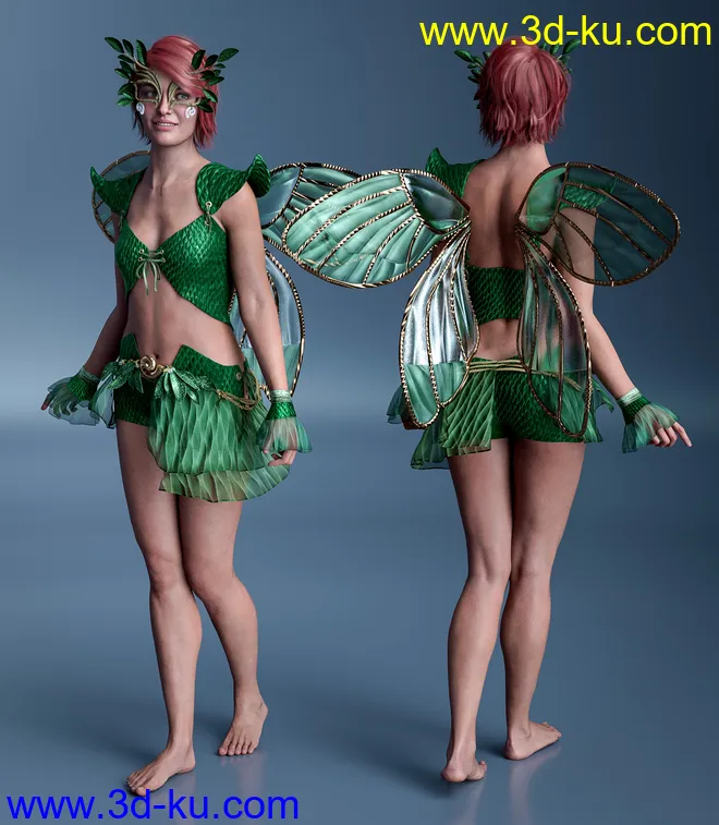 dForce Copperwhirl Outfit for Genesis 8 and 8.1 Females模型的图片5