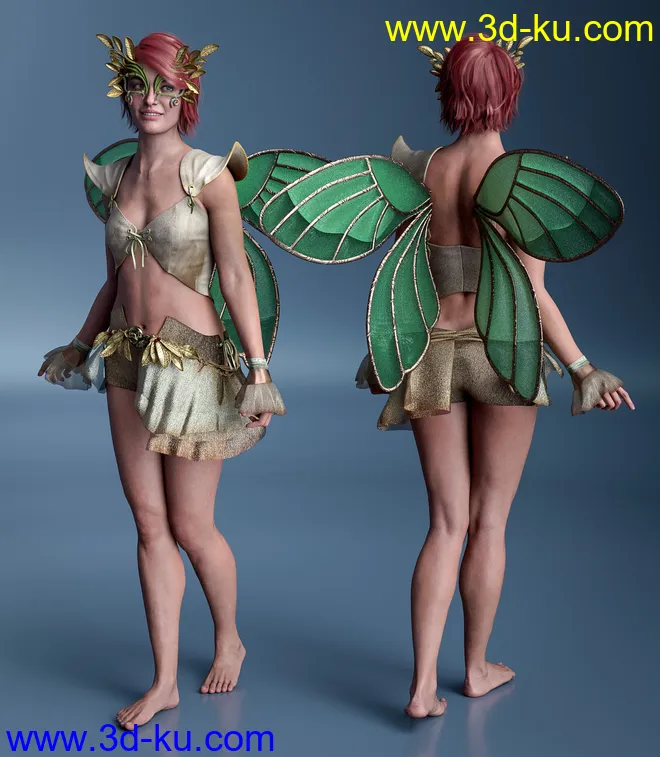 dForce Copperwhirl Outfit for Genesis 8 and 8.1 Females模型的图片6