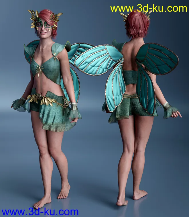 dForce Copperwhirl Outfit for Genesis 8 and 8.1 Females模型的图片8