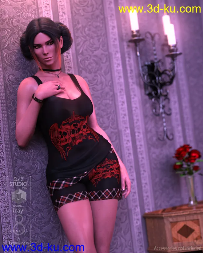 dForce Cozy Gothic for Genesis 8 Female模型的图片1