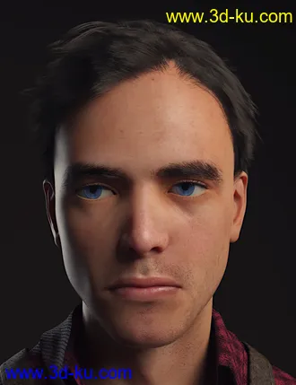 3D打印模型dForce Dion Hair for Genesis 8 & 3 Male(s)的图片