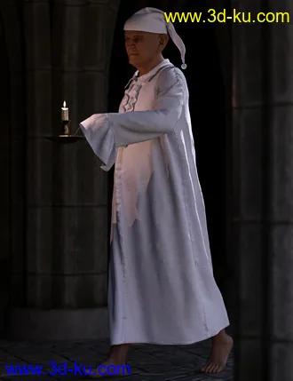 3D打印模型dForce Ebenezer Scrooge NightDress Outfit For Genesis 8 and Genesis 8.1 Males的图片