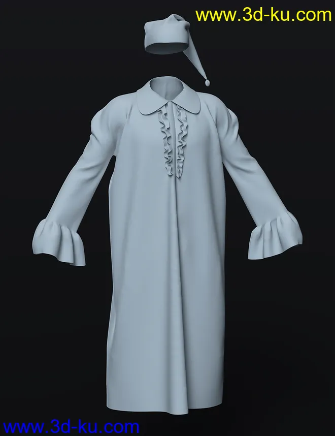 dForce Ebenezer Scrooge NightDress Outfit For Genesis 8 and Genesis 8.1 Males模型的图片5