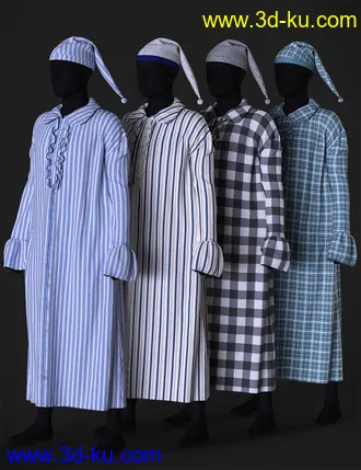 3D打印模型dForce Ebenezer Scrooge NightDress Outfit Textures的图片