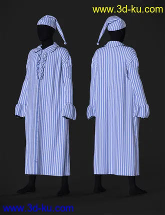 3D打印模型dForce Ebenezer Scrooge NightDress Outfit Textures的图片