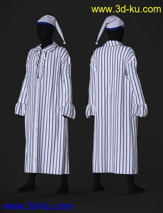 3D打印模型dForce Ebenezer Scrooge NightDress Outfit Textures的图片