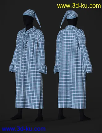 3D打印模型dForce Ebenezer Scrooge NightDress Outfit Textures的图片