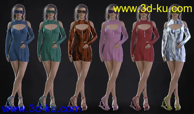 dForce Gothic Punk Outfit Textures模型的图片6