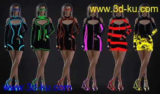 3D打印模型dForce Gothic Punk Outfit Textures的图片