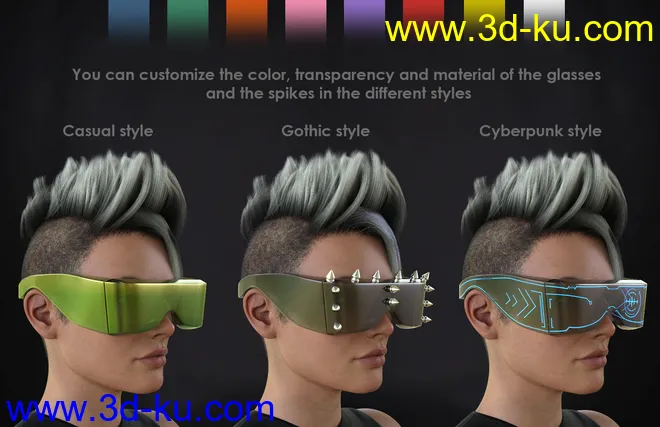 dForce Gothic Punk Outfit Textures模型的图片9