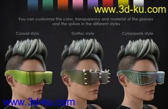 3D打印模型dForce Gothic Punk Outfit Textures的图片