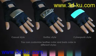 3D打印模型dForce Gothic Punk Outfit Textures的图片