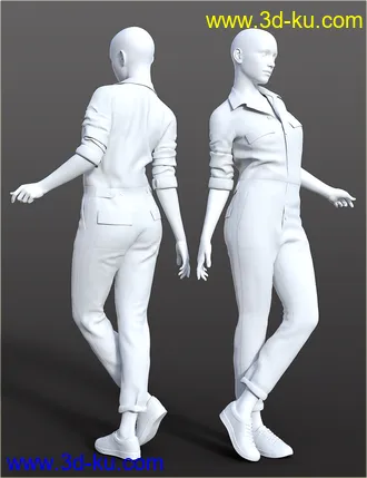 3D打印模型dForce H&C Coverall jumpsuit outfits for Genesis 8 Female(s)的图片