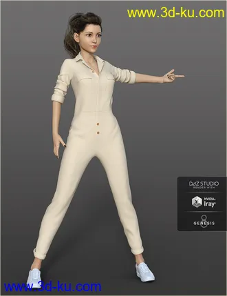 3D打印模型dForce H&C Coverall jumpsuit outfits for Genesis 8 Female(s)的图片