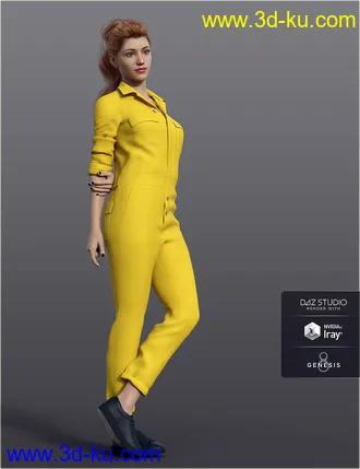 3D打印模型dForce H&C Coverall jumpsuit outfits for Genesis 8 Female(s)的图片