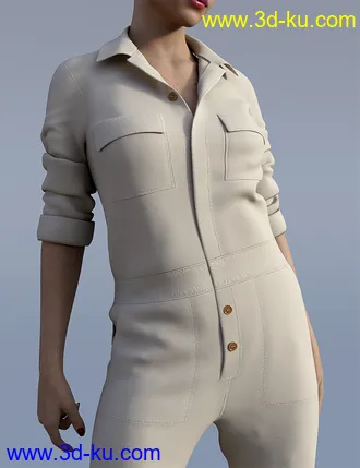 3D打印模型dForce H&C Coverall jumpsuit outfits for Genesis 8 Female(s)的图片