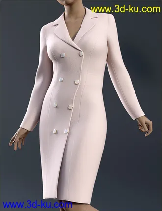 3D打印模型dForce H&C Double Button Dress for Genesis 8 Female(s)的图片