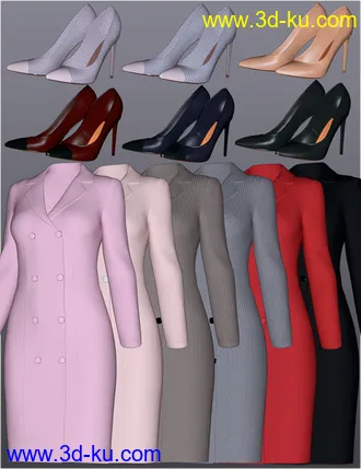 3D打印模型dForce H&C Double Button Dress for Genesis 8 Female(s)的图片